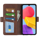 For Samsung Galaxy M13 4G Dual-side Magnetic Buckle Horizontal Flip Leather Phone Case(Brown)