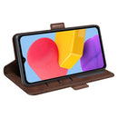 For Samsung Galaxy M13 4G Dual-side Magnetic Buckle Horizontal Flip Leather Phone Case(Brown)