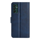 For Samsung Galaxy M13 4G Dual-side Magnetic Buckle Horizontal Flip Leather Phone Case(Dark Blue)