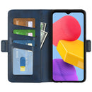 For Samsung Galaxy M13 4G Dual-side Magnetic Buckle Horizontal Flip Leather Phone Case(Dark Blue)