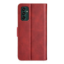 For Samsung Galaxy M13 4G Dual-side Magnetic Buckle Horizontal Flip Leather Phone Case(Red)