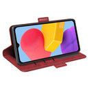 For Samsung Galaxy M13 4G Dual-side Magnetic Buckle Horizontal Flip Leather Phone Case(Red)