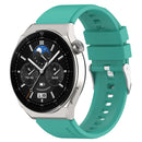 For Huawei Watch GT Runner 22mm Protruding Head Silicone Strap Silver Buckle(Teal Green)