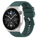 For Huawei Watch GT Runner 22mm Protruding Head Silicone Strap Silver Buckle(Dark Green)