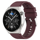 For Huawei Watch GT Runner 22mm Protruding Head Silicone Strap Silver Buckle(Wine Red)