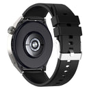 For Huawei Watch GT3 46mm 22mm Protruding Head Silicone Strap Silver Buckle(Black)