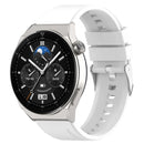 For Huawei Watch GT3 46mm 22mm Protruding Head Silicone Strap Silver Buckle(White)