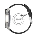 For Huawei Watch GT3 46mm 22mm Protruding Head Silicone Strap Silver Buckle(Black)