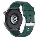 For Huawei Watch GT 42mm/46mm / GT2 46mm 22mm Protruding Head Silicone Strap Silver Buckle(Dark Green)