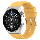 For Huawei Watch GT 42mm/46mm / GT2 46mm 22mm Protruding Head Silicone Strap Silver Buckle(Yellow)