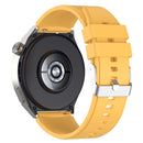 For Huawei Watch GT 42mm/46mm / GT2 46mm 22mm Protruding Head Silicone Strap Silver Buckle(Yellow)