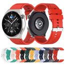 For Huawei Watch GT3 42mm 20mm Protruding Head Silicone Strap Silver Buckle(White)