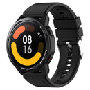 Protruding Head Silicone Strap Silver Buckle For Samsung Galaxy Watch 42mm 20mm(Black)