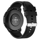 Protruding Head Silicone Strap Silver Buckle For Samsung Galaxy Watch 42mm 20mm(Black)