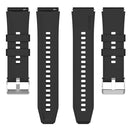 Protruding Head Silicone Strap Silver Buckle For Samsung Galaxy Watch 42mm 20mm(Black)