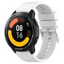 Protruding Head Silicone Strap Silver Buckle For Samsung Galaxy Watch 42mm 20mm(White)