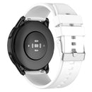 Protruding Head Silicone Strap Silver Buckle For Samsung Galaxy Watch 42mm 20mm(White)