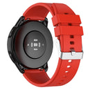 Protruding Head Silicone Strap Silver Buckle For Samsung Galaxy Watch 42mm 20mm(Red)