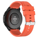Protruding Head Silicone Strap Silver Buckle For Samsung Galaxy Watch 42mm 20mm(Orange)