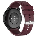 Protruding Head Silicone Strap Silver Buckle For Samsung Galaxy Watch 42mm 20mm(Wine Red)