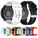 Protruding Head Silicone Strap Silver Buckle For Samsung Galaxy Watch 42mm 20mm(White)