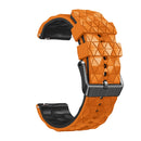 For Samsung Gear S3 Frontier 22mm Football Pattern Two-Color Silicone Strap(Orange+Black)