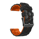 For Samsung Gear S3 Frontier 22mm Football Pattern Two-Color Silicone Strap(Black+Orange)