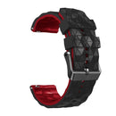 For Samsung Gear S3 Frontier 22mm Football Pattern Two-Color Silicone Strap(Black+Red)