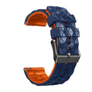 For Samsung Gear S3 Frontier 22mm Football Pattern Two-Color Silicone Strap(Midnight Blue + Orange)