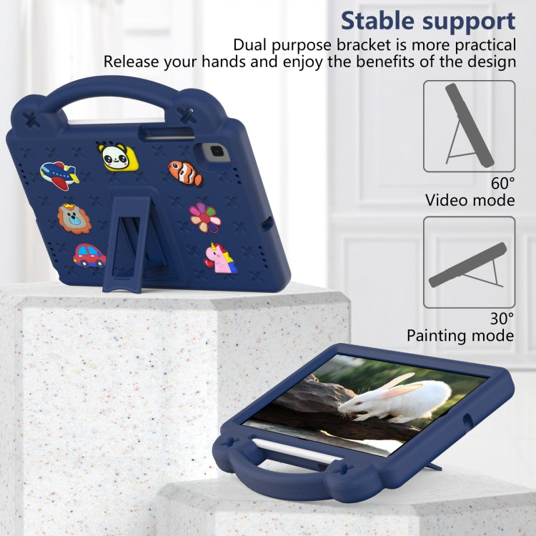 For Samsung Galaxy Tab A7 10.4 2020 T500/T505 Handle Kickstand Children EVA Shockproof Tablet Case(Navy Blue)