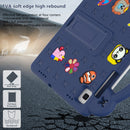 For Samsung Galaxy Tab A7 10.4 2020 T500/T505 Handle Kickstand Children EVA Shockproof Tablet Case(Navy Blue)