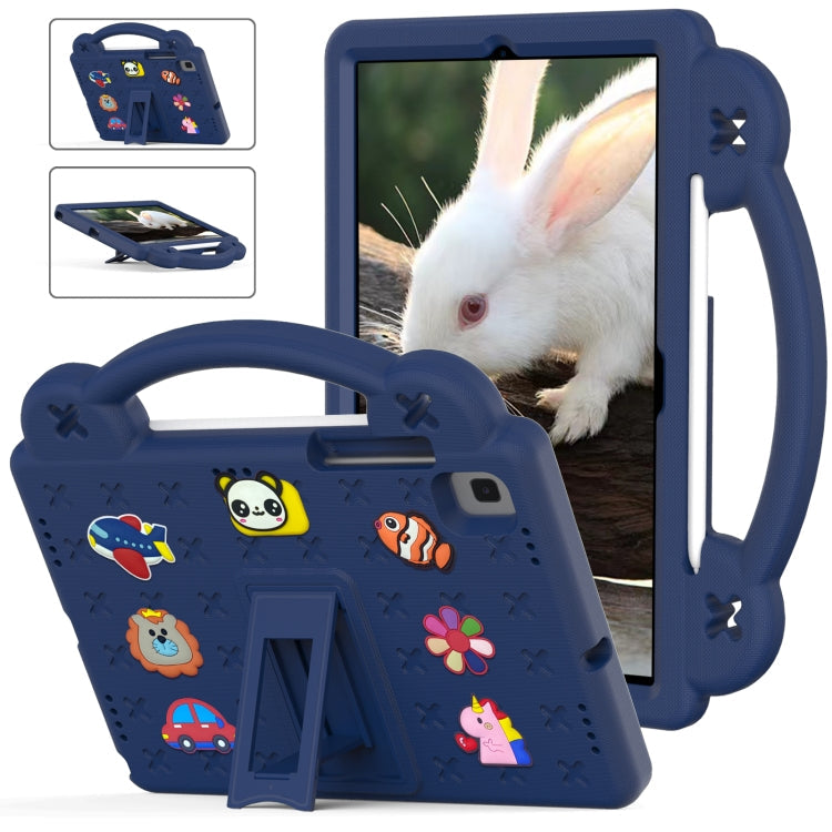For Samsung Galaxy Tab A7 10.4 2020 T500/T505 Handle Kickstand Children EVA Shockproof Tablet Case(Navy Blue)