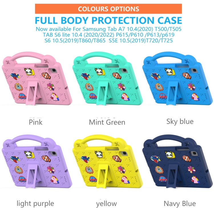 For Samsung Galaxy Tab A7 10.4 2020 T500/T505 Handle Kickstand Children EVA Shockproof Tablet Case(Navy Blue)
