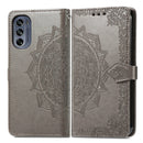 For Motorola Moto G42 Mandala Flower Embossed Leather Phone Case(Gray)