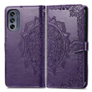 For Motorola Moto G42 Mandala Flower Embossed Leather Phone Case(Purple)