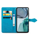 For Motorola Moto G62 Mandala Flower Embossed Leather Phone Case(Blue)