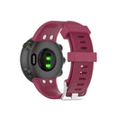 For Garmin Forerunner 45 / Forerunner 45S Universal Twill Solid Color Silicone Watch Band(Claret)