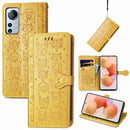 For Xiaomi 12 Lite Cute Cat and Dog Embossed Leather Phone Case(Yellow)