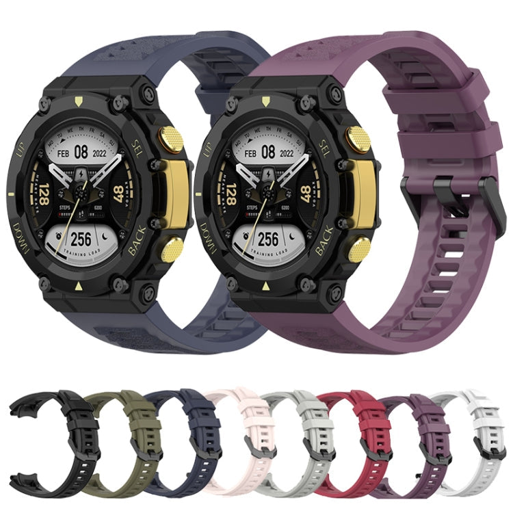 For Amazfit T-Rex 2 Silicone Leisure Watch Band(Black)