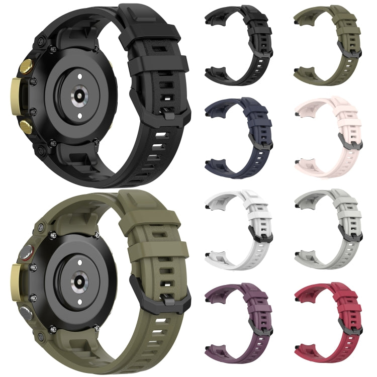 For Amazfit T-Rex 2 Silicone Leisure Watch Band(Black)