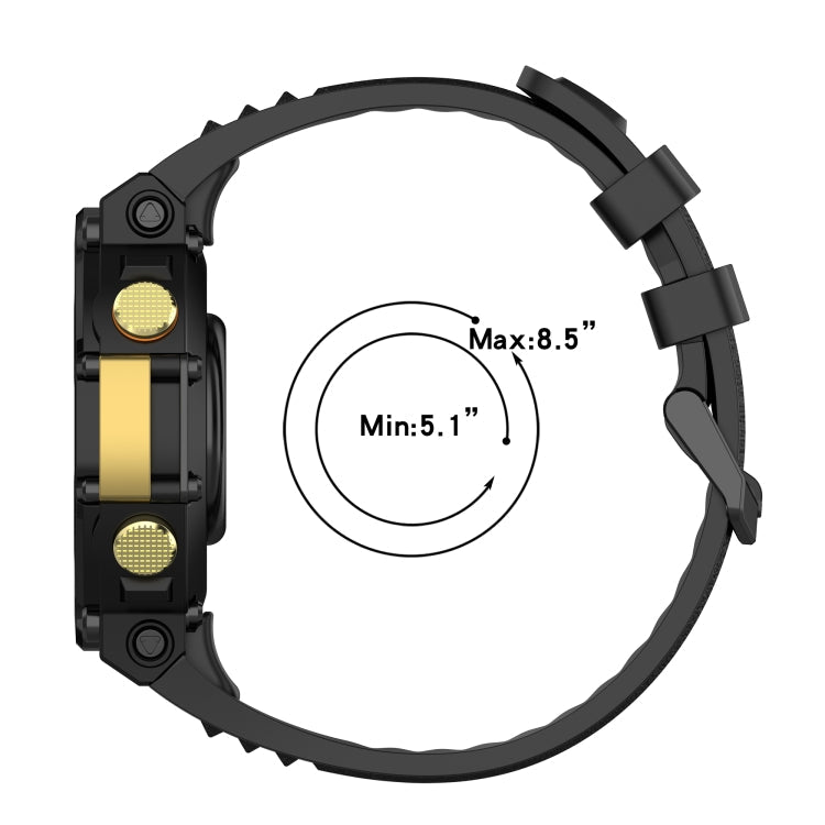 For Amazfit T-Rex 2 Silicone Leisure Watch Band(Black)