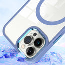 Gold Shield Clear TPU MagSafe Phone Case For iPhone 12 Pro(Blue)