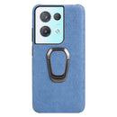 For OPPO Reno8 Pro 5G Ring Holder Honeycomb PU Phone Case(Wathet)