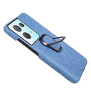 For OPPO Reno8 Pro 5G Ring Holder Honeycomb PU Phone Case(Wathet)