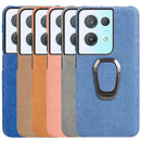For OPPO Reno8 Pro 5G Ring Holder Honeycomb PU Phone Case(Wathet)