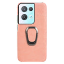 For OPPO Reno8 Pro Plus 5G Ring Holder Honeycomb PU Phone Case(Pink)