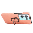 For OPPO Reno8 Pro Plus 5G Ring Holder Honeycomb PU Phone Case(Pink)