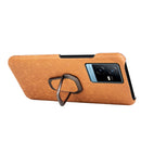 For vivo T2X 5G Ring Holder Honeycomb PU Phone Case(Orange)