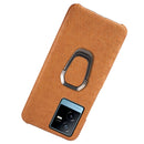 For vivo T2X 5G Ring Holder Honeycomb PU Phone Case(Orange)