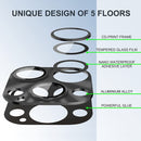 ENKAY Aluminium Alloy Tempered Glass Lens Cover Film For iPhone 14 Pro / 14 Pro Max (Dark Green)